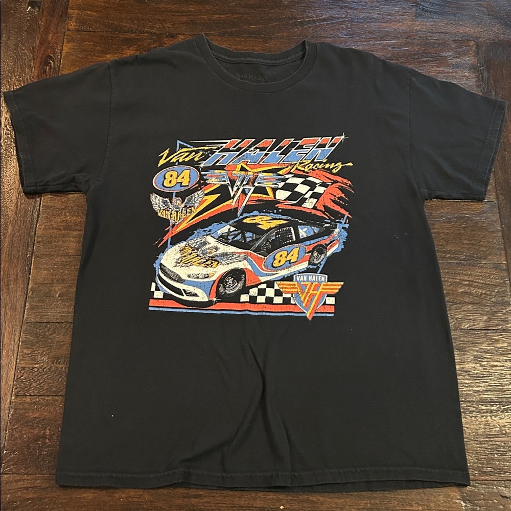 Vintage Style Van Halen Racing Black Tee